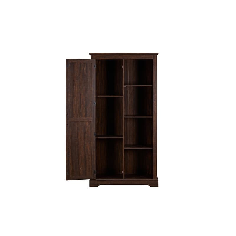 Farmhouse Style Wood Tall Storage Cabinet with Shelves,Living Room Cabinet with Door