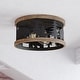 preview thumbnail 12 of 11, Kodiak 12-in W Black Rustic Round Cage Flush Mount Ceiling Light Fixture Tree Motif