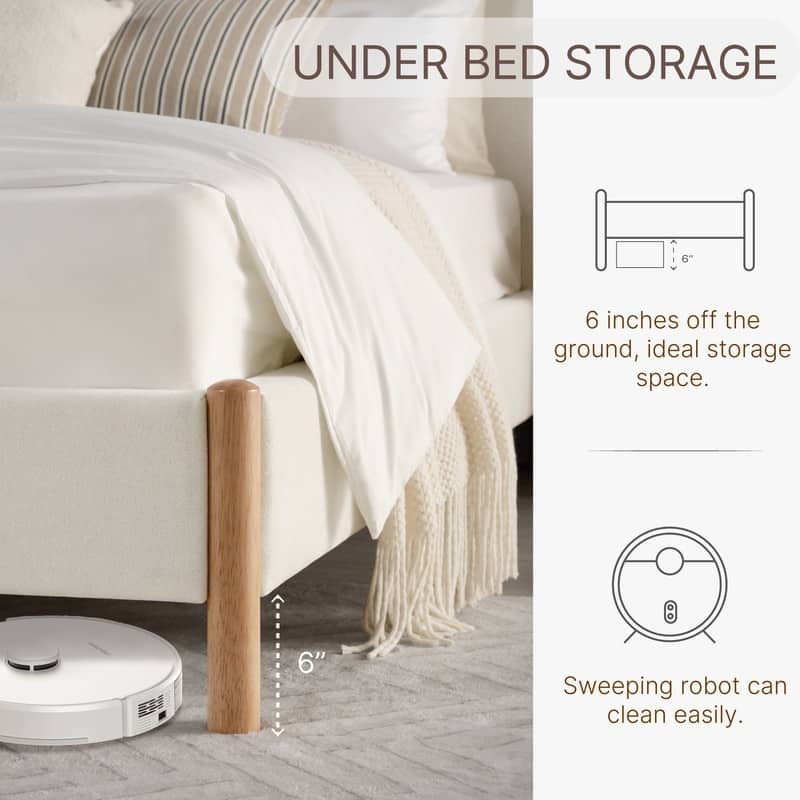 Spruce & Spring Camila Upholstered Platform Bed Frame with Headboard