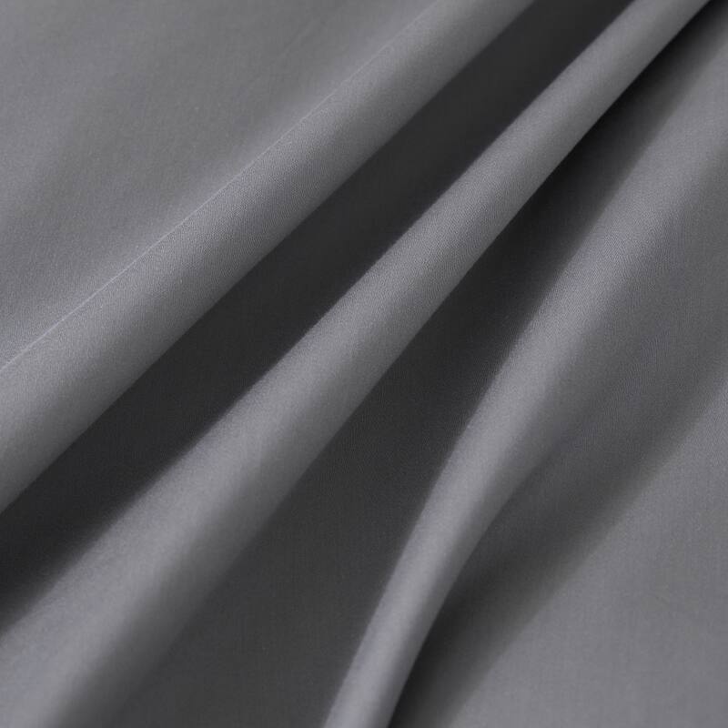 WHOLINENS Long Staple Cotton Sateen 400 TC Duvet Cover Set, Solid Color