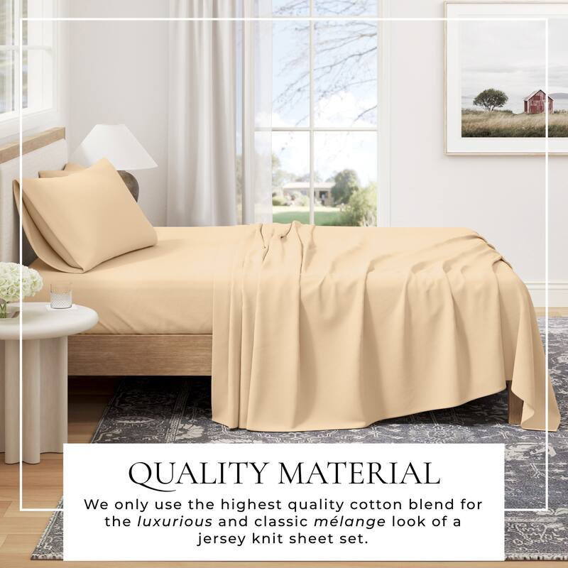 Linery & Co. Heathered Melange Cotton Jersey Knit Sheet Set
