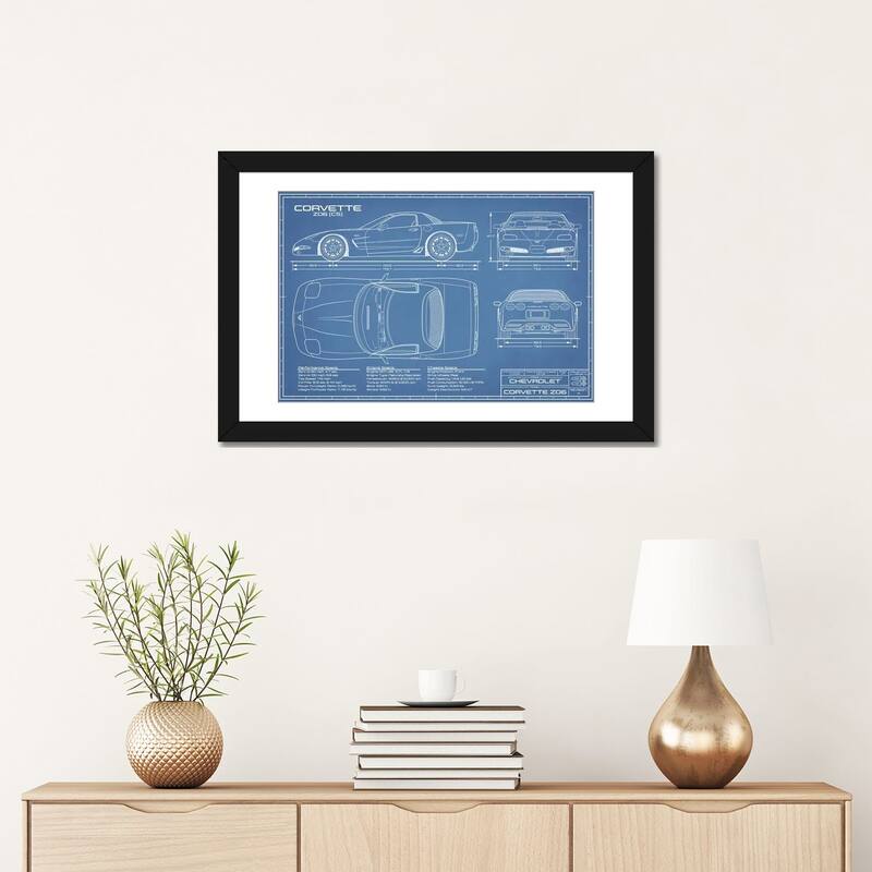 iCanvas "Corvette (C5) Z06 Blueprint" by Action Blueprints