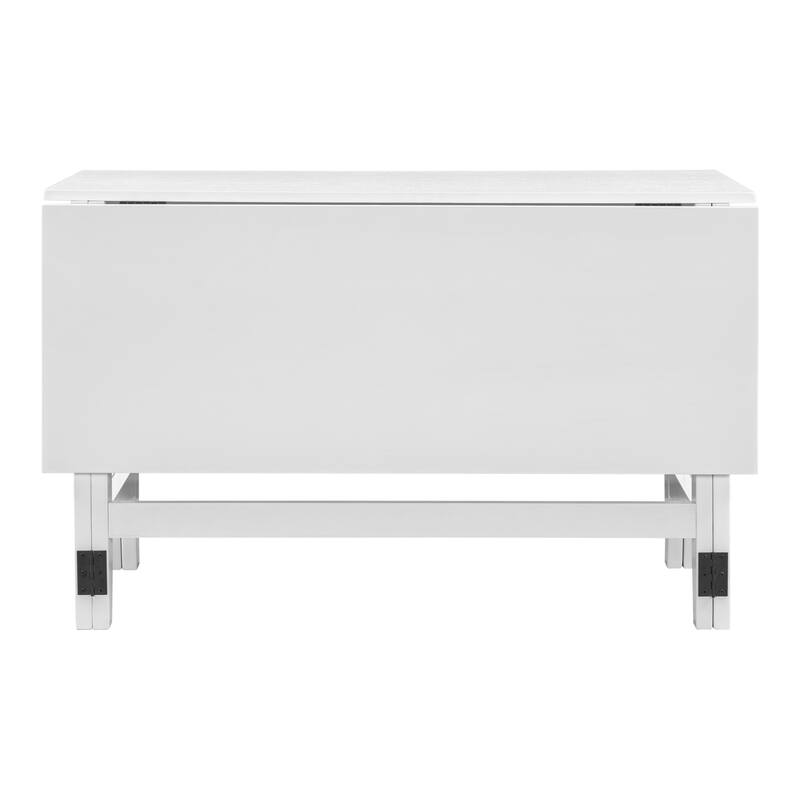 Roomfitters Farmhouse Wood Extendable Dining Table with Drop Leaf, Space-Saving Kitchen Table for Small Places