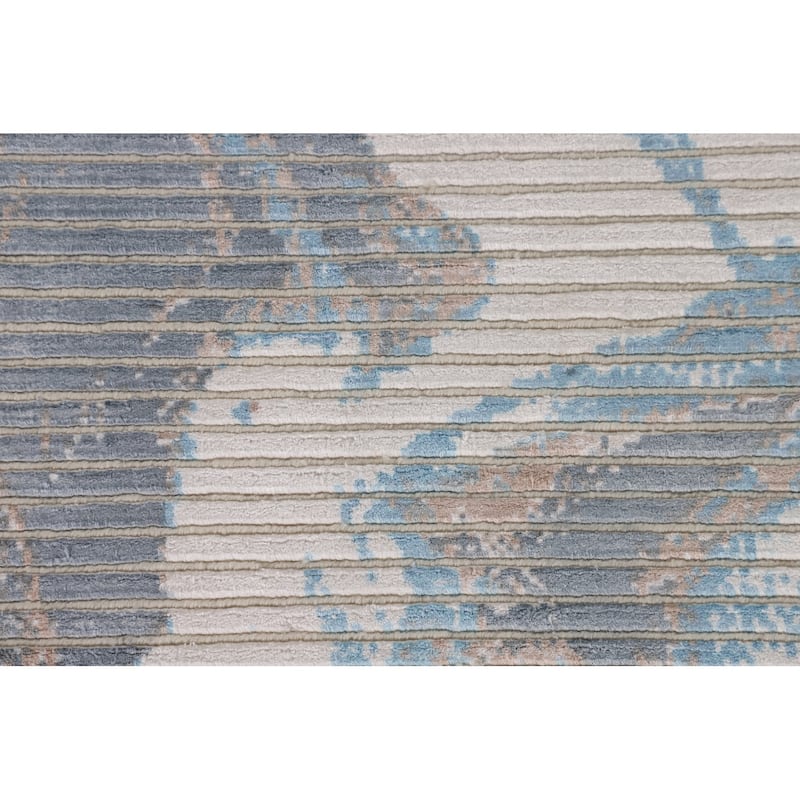Modern Accent Rug Hand-Knotted Abstract Wool Carpet - 3'0"x 5'2"