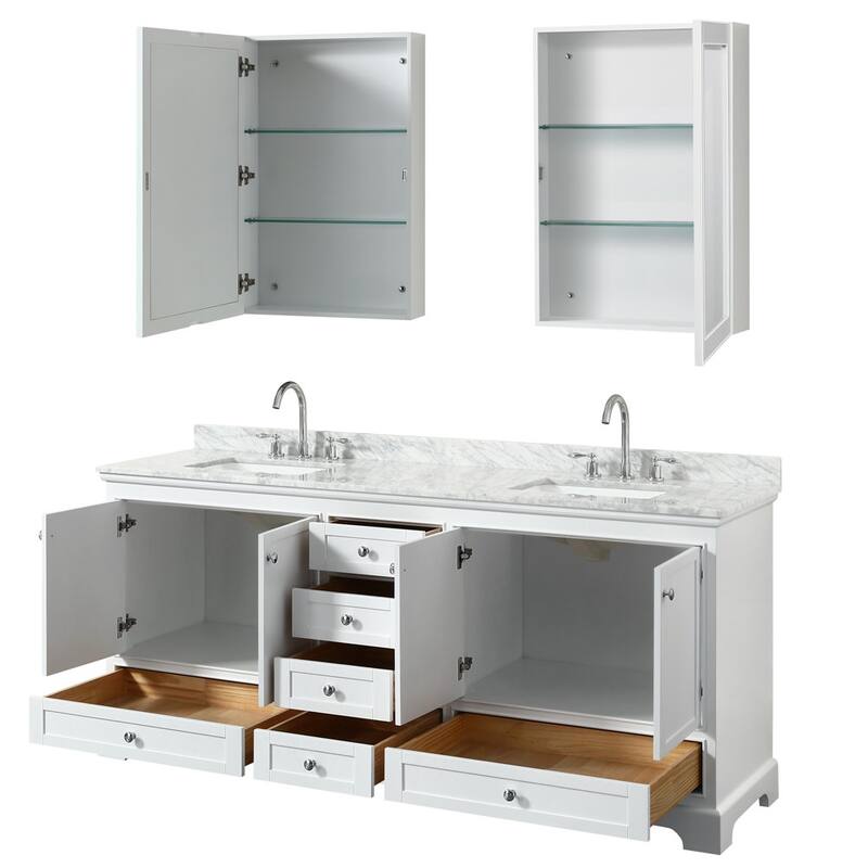 Wyndham Collection Deborah 80" Free Standing Double Vanity Set with
