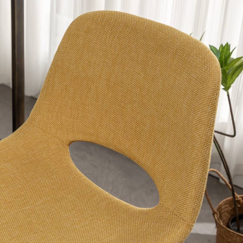 Fabric Kitchen 28.25" Counter Height Stools, Set of 2, Yellow