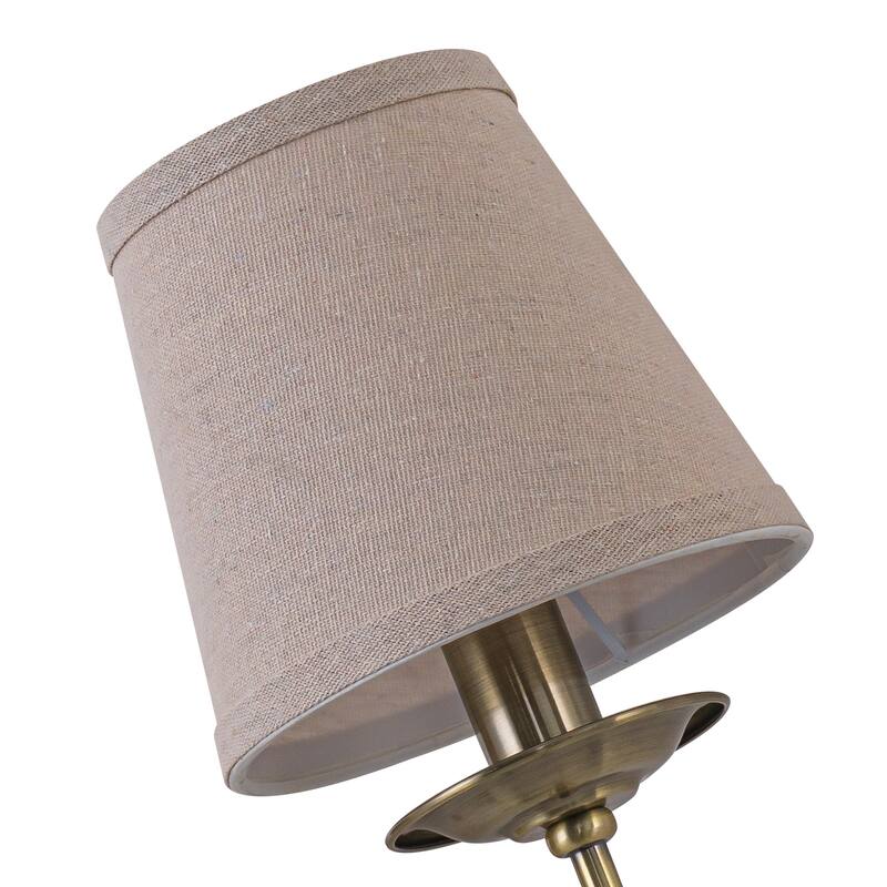 Antique Bronze Finish Wall Sconce with Trapezoid Linen Shade