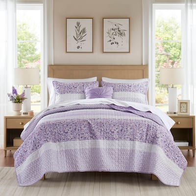 4 PCS Full/Queen Seersucker Quilt Set with Throw