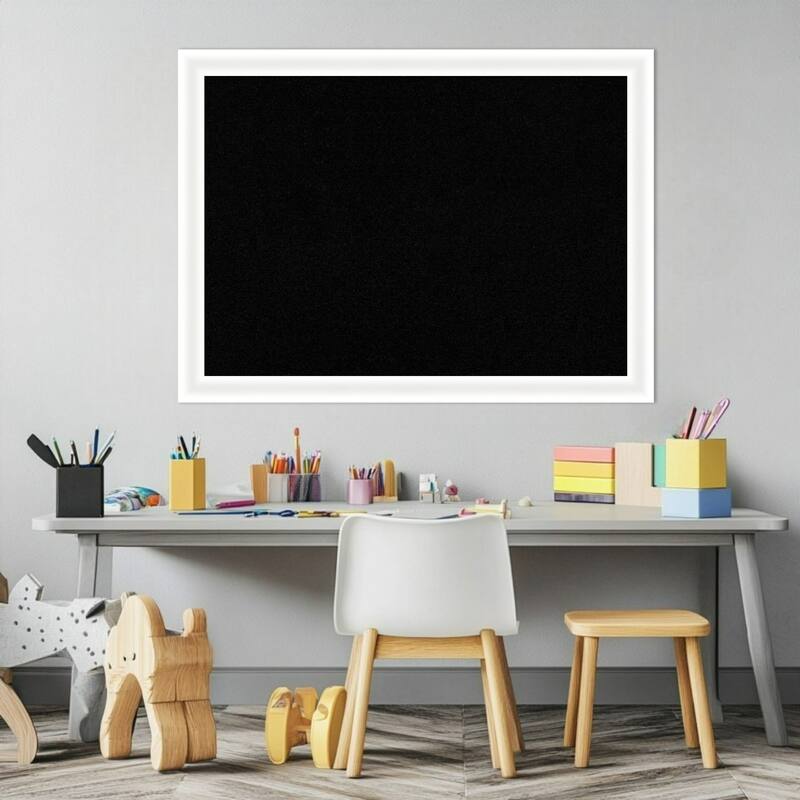 Oliver White Narrow Wood Framed Cork Board - Bulletin Board, Organization Board, Pin Board