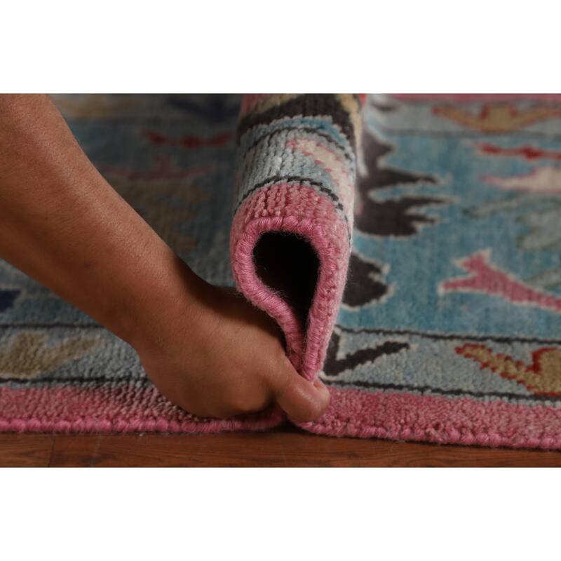Pink Oushak Oriental Large Area Rug Handmade Wool Carpet - 9'6"x 13'9"