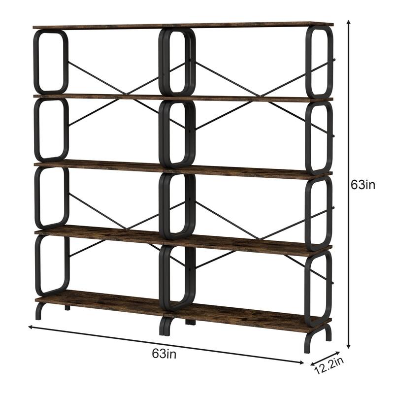 63'' 5-Tier Open Metal Bookshelf