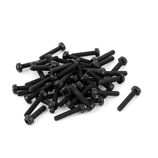 M3 x 15mm Plastic Phillips Cross Pan Head Machine Screws Black 50 PCS ...