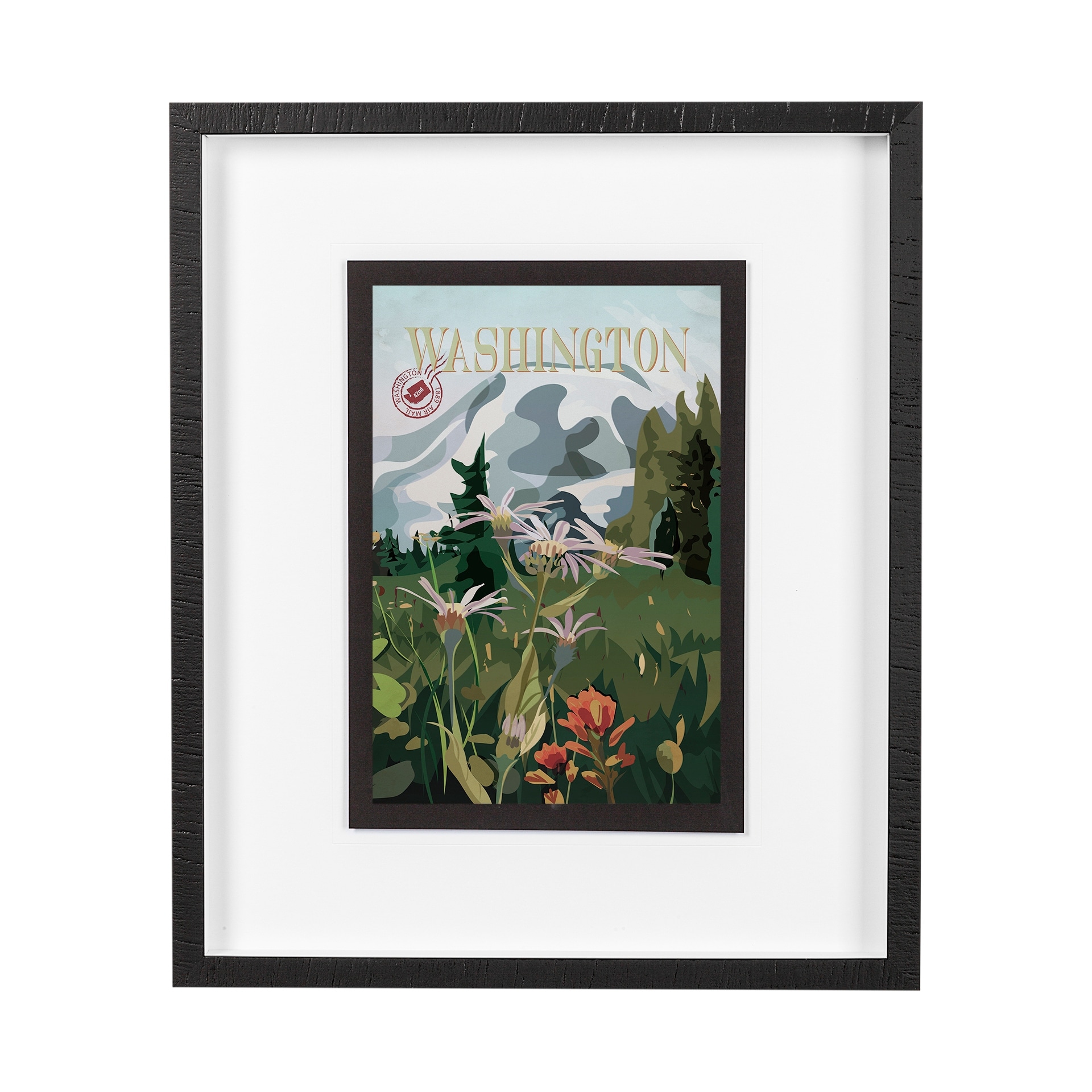 Mercana Washington Go USA (M) by Mercana Studio a Framed Art Print Matted under Glass