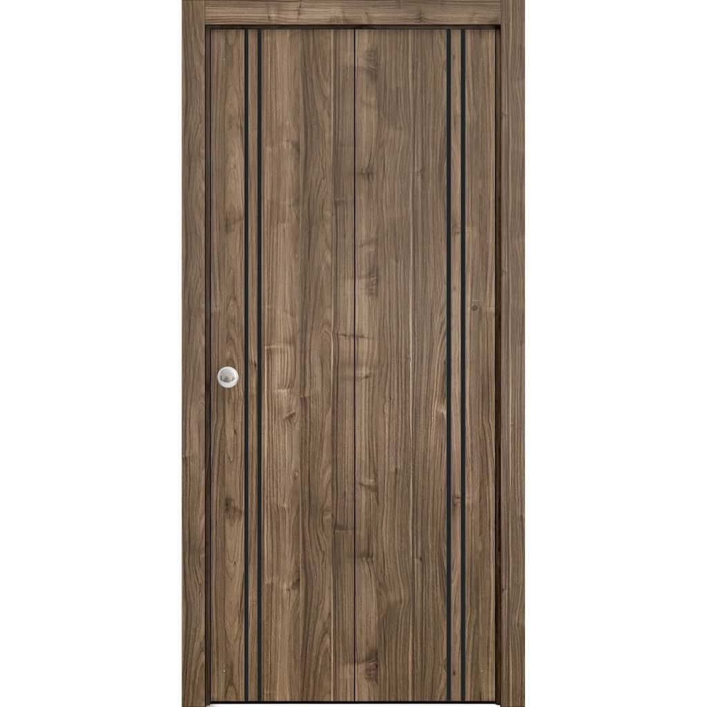 Bi-fold Doors 56 x 80 Planum 0016 Walnut with Sturdy Tracks
