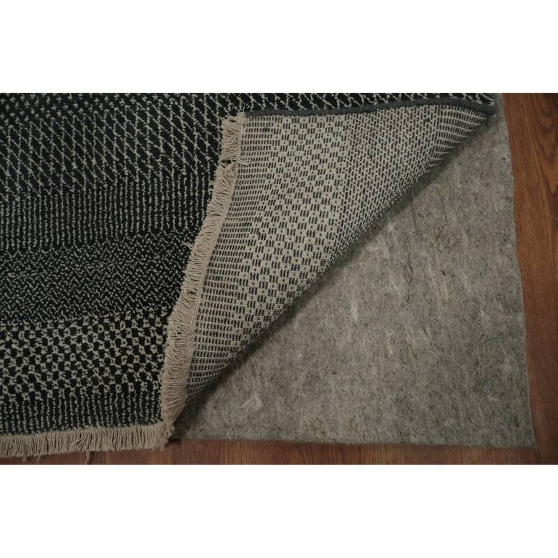 Hand Knotted Oriental 100% Wool Carpet Modern Geometric Greys & Charcoal Contemporary Area Rug - 8' 2'' X 4' 11''