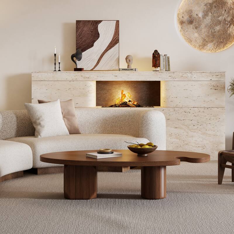 Modern 51" Coffee Table, Minimalism Wood table, Special Shaped