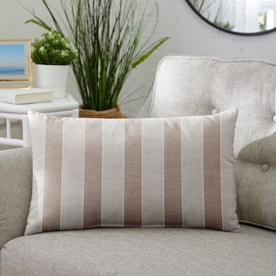 Sunbrella Range Dune Indoor/ Outdoor Pillow, 12 in x 24 in