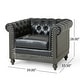 preview thumbnail 53 of 51, Castalia Chesterfield Tufted Club Chair by Christopher Knight Home - 39.00" L x 33.50" W x 28.00" H