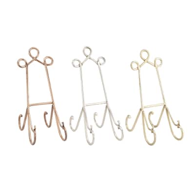 Metal Scroll Easel - Set of 3 Multi Colored - Roche River Decor