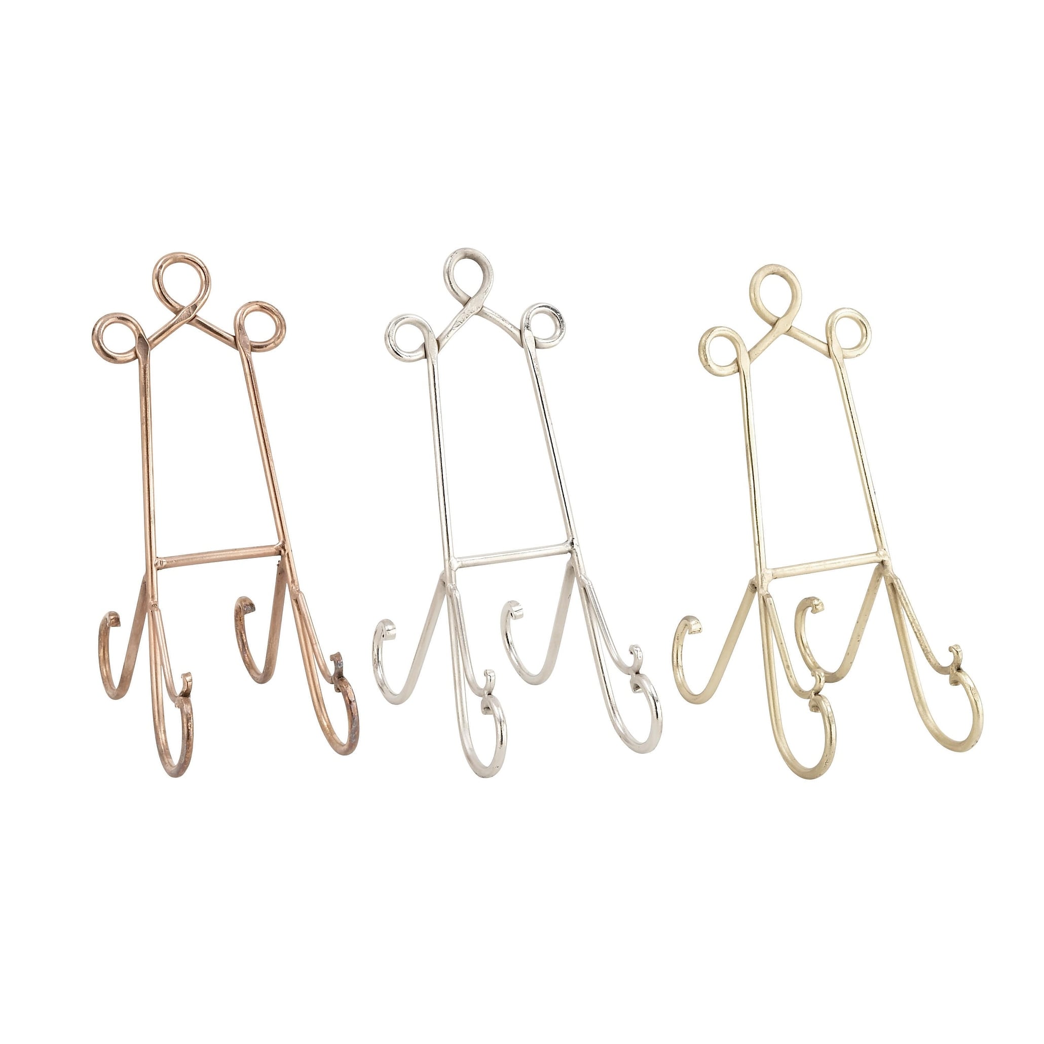 Metal Scroll Easel - Set of 3 Multi Colored - Roche River Decor