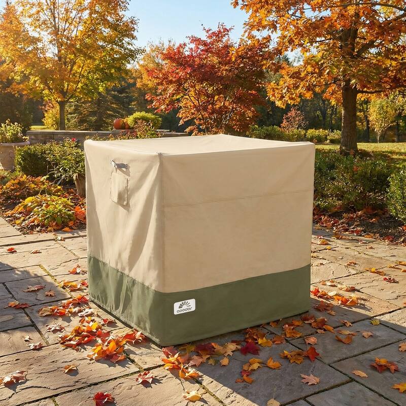 Aoodor Heavy Duty Patio Chair Cover with Air Vents for Cube Chair/Deep Seat/Outdoor Swivel - 38"W x 38"D x 36"H - Beige/Green