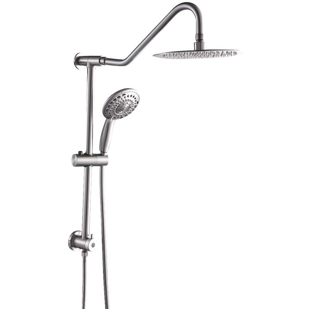 Kichae 10-Inch Dual Heads Shower Combo 5-setting Handheld Sprayer Shower Set