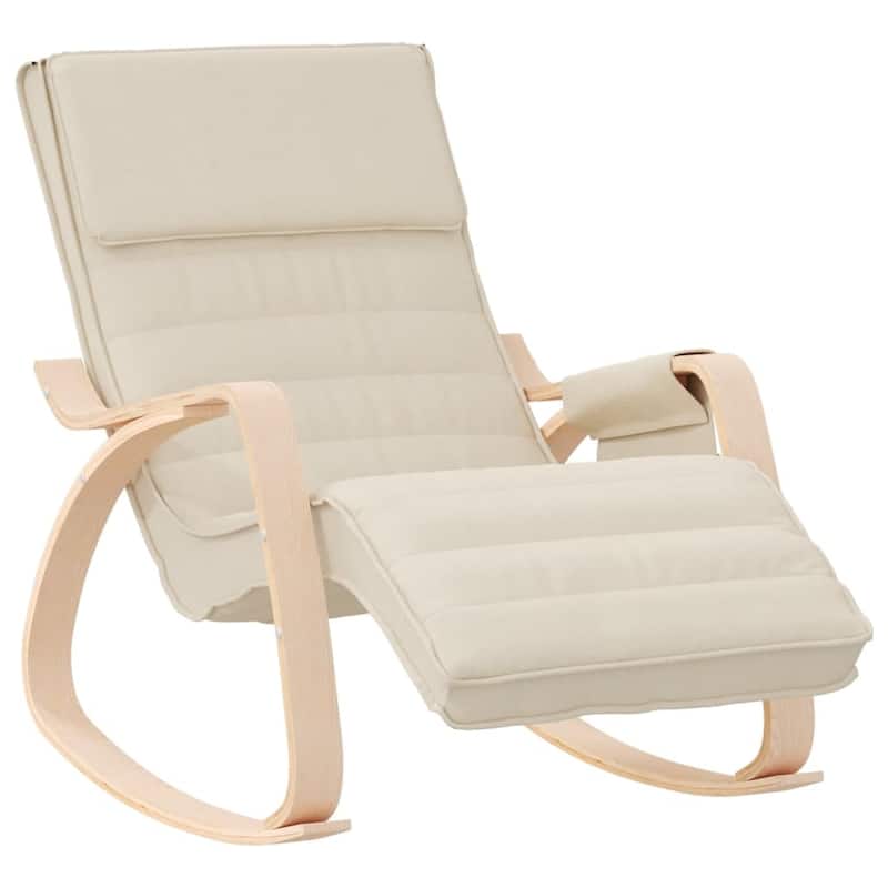 vidaXL Rocking Chair Cream Fabric - 26.4" x 31.5" x 34.6"