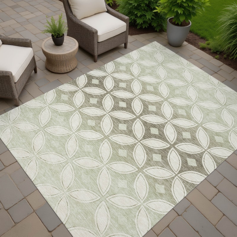 Machine Washable Indoor/ Outdoor Modern Gia Chantille Rug
