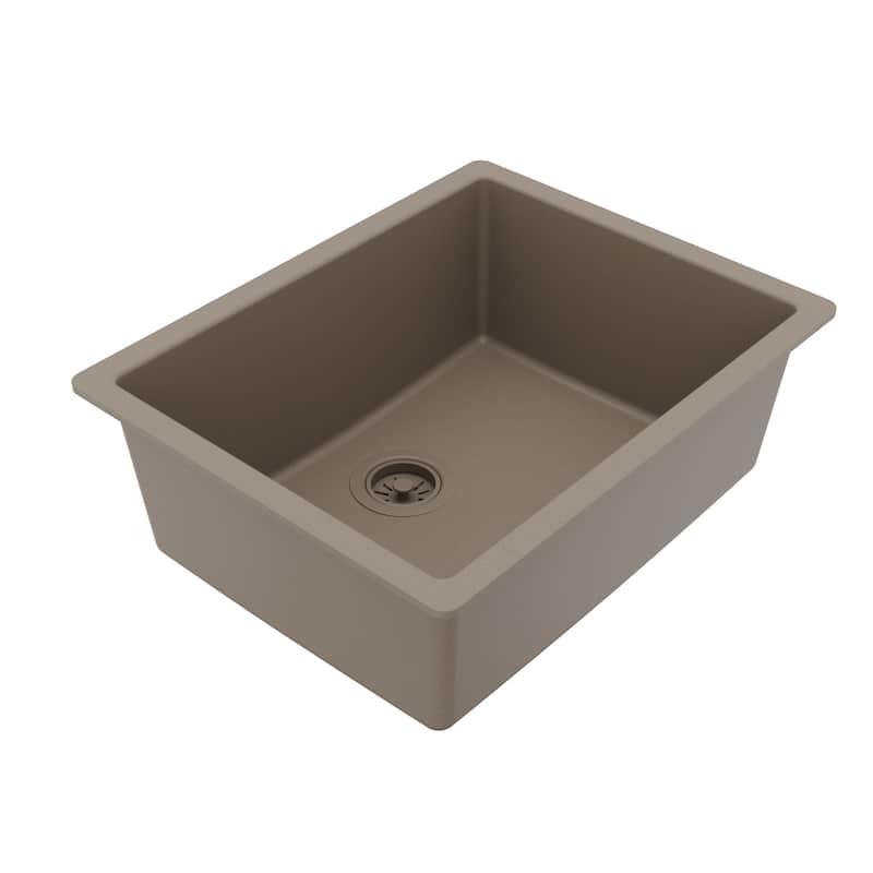 Karran Undermount 24.38 in Single Bowl Quartz Kitchen Sink