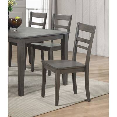 Slat Back Dining Chair - Modern Farmhouse Style - Comfortable Kitchen Chairs - Set of 2