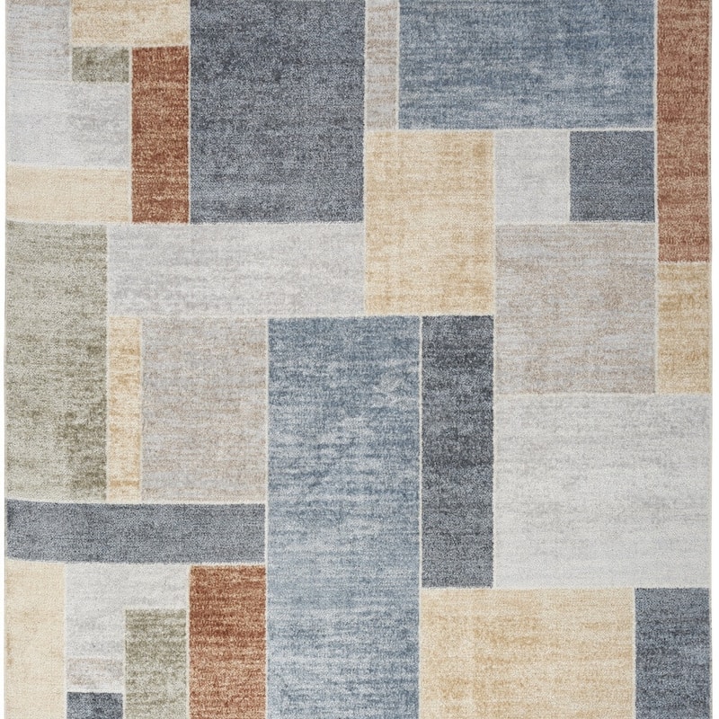 Pidu Power Loomed Geometric Modern Area Rug By HomeRoots - 108' X '79' X '0.25