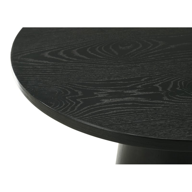 Grantham Black 20"W Round Console Table with Pedestal Base