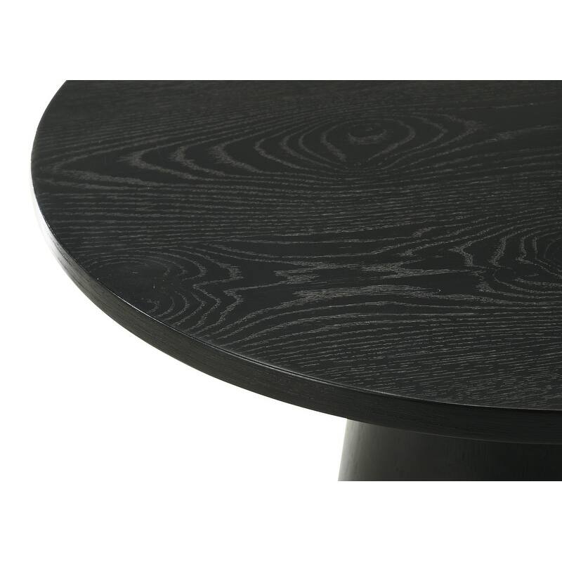 Jacopo Ebony Black 20"W Round Console Table with Pedestal Base