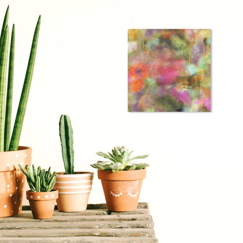 Wynwood Studio Canvas Abstract Darlini Green and Army Green Modern & Contemporary Wall Art Canvas Print - 12 x 12