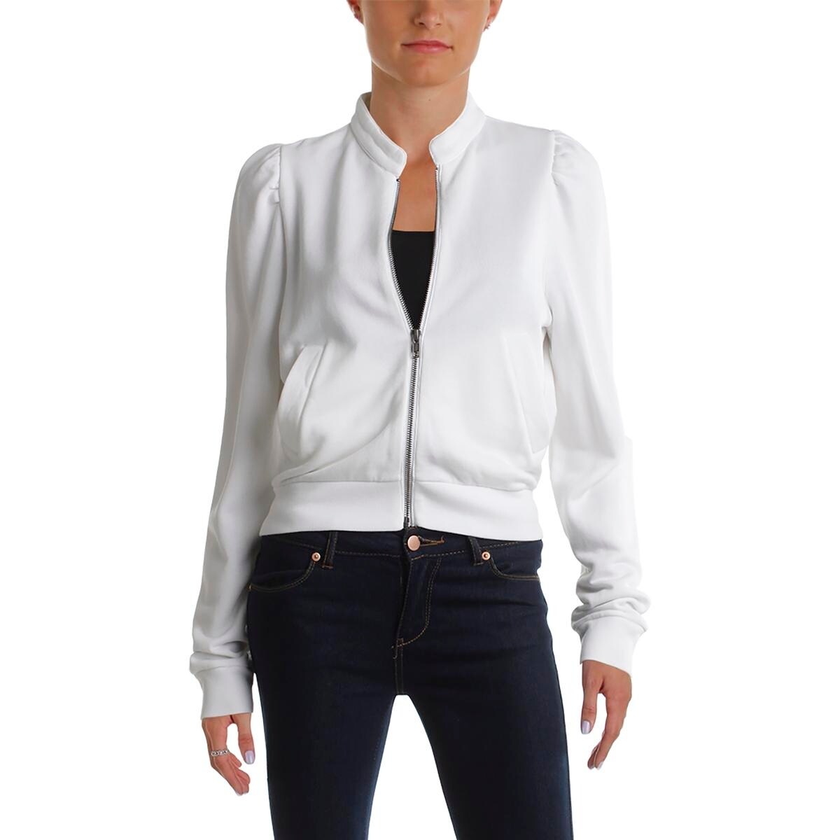 ruched shoulder denim jacket