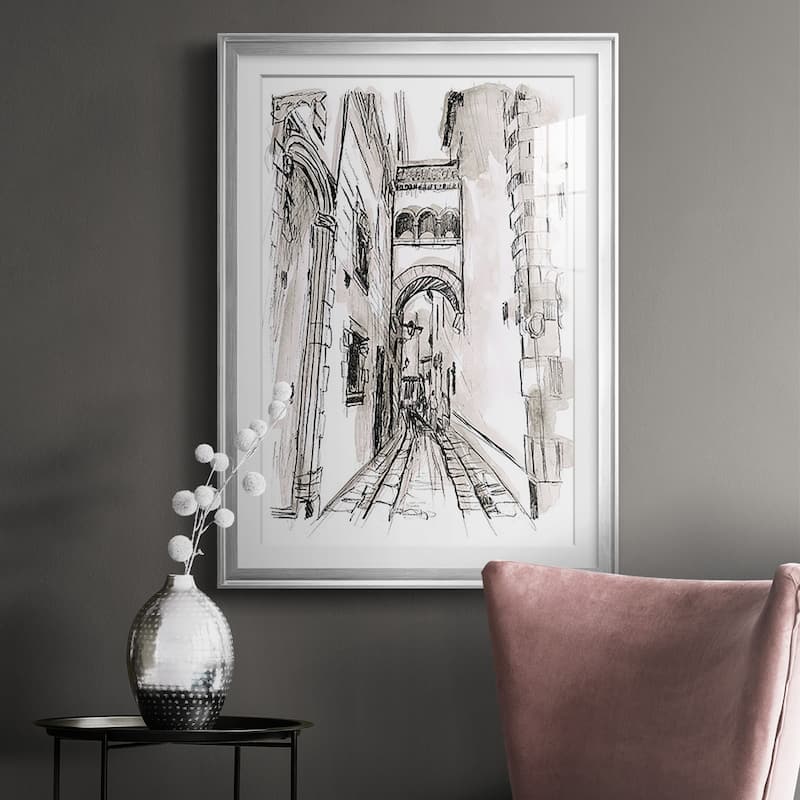 Europe Street Sketches II Premium Framed Print - Ready to Hang