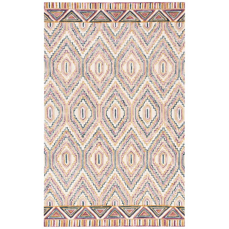 SAFAVIEH Handmade Aspen Malaurie Boho Tribal Wool Rug - 5' x 8' - Ivory/Rust