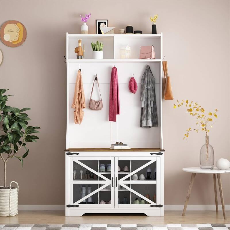 Hall Tree with Bench and Shoe Storage
