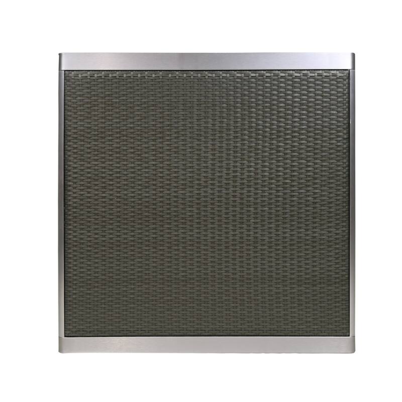 Outdoor Dining Table - Anodized Aluminum - Wicker Table Top - Square