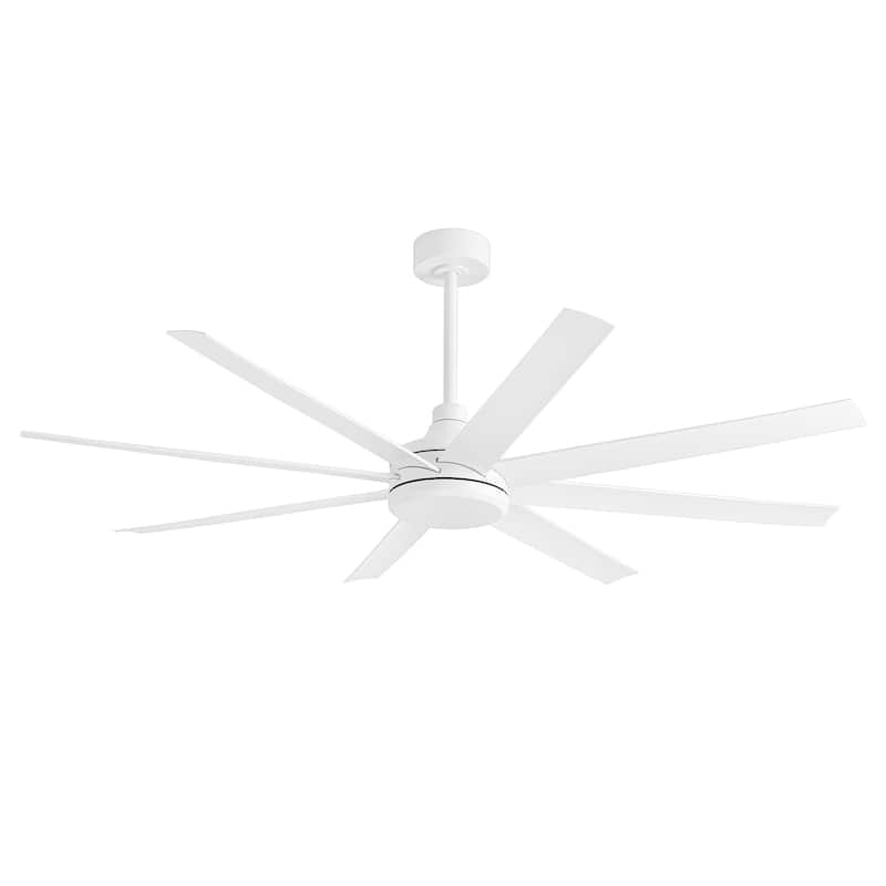 65/72/84-In Black/White Industrial Ceiling Fan with Remote without Light(8-Blade)