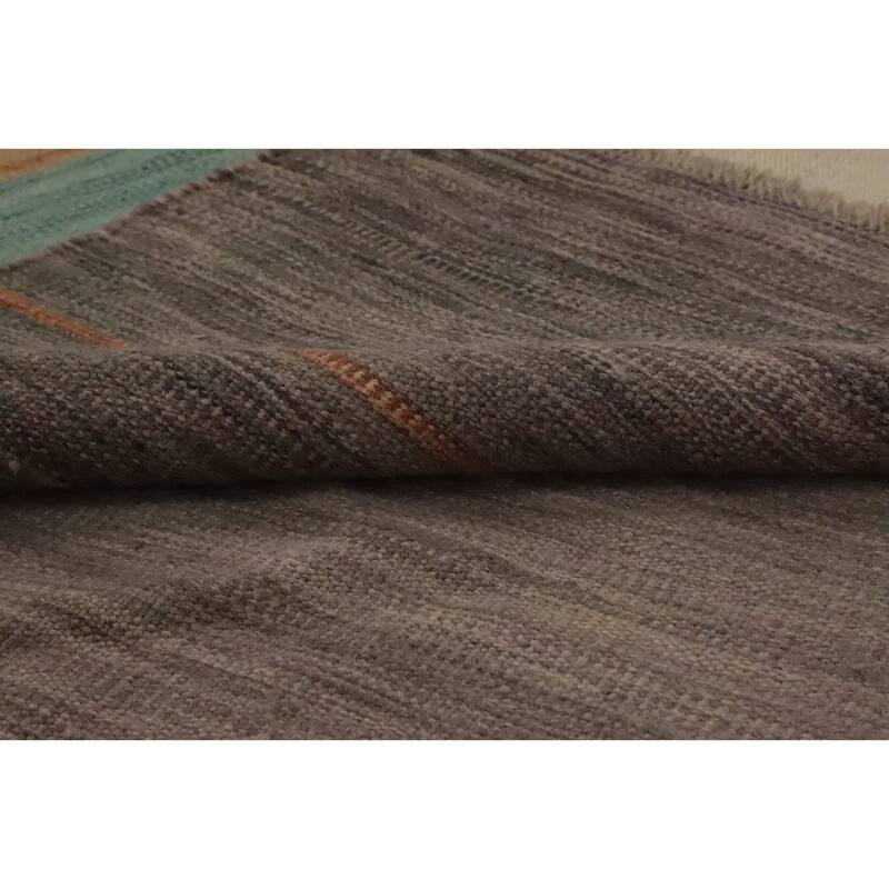 Hand Woven Oriental 100% Wool Carpet Southwestern Modern Multi-Colored Kilim Area Rug - 12' 0'' X 9' 0''