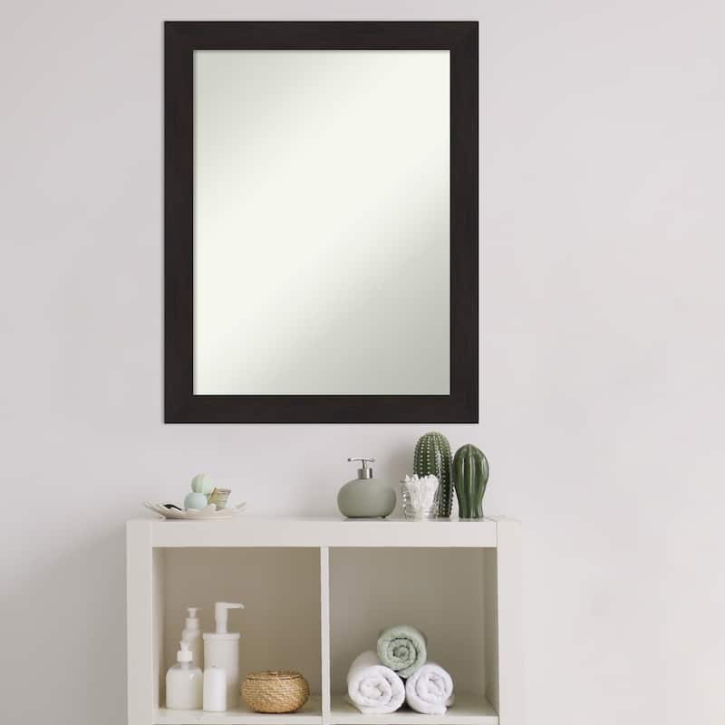 Non-Beveled Bathroom Wall Mirror - Furniture Espresso Narrow Frame
