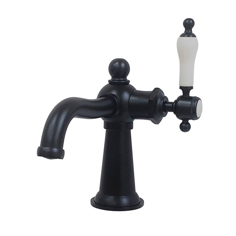 Kingston Brass Nautical Single-Handle 1-Hole Deck Mount Bathroom Faucet - Matte Black