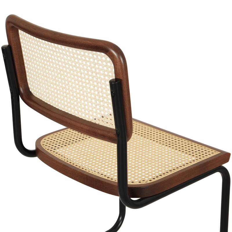Breuer Chair Company Marcel Breuer Cesca Cane Cantilever Side Chair w/ Black Steel Frame (Various Wood & Cane Colors)
