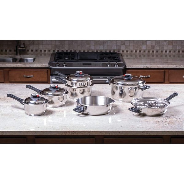 Maxam Stainless Steel "Waterless" Cookware Set (17 Piece Set). Opens flyout.