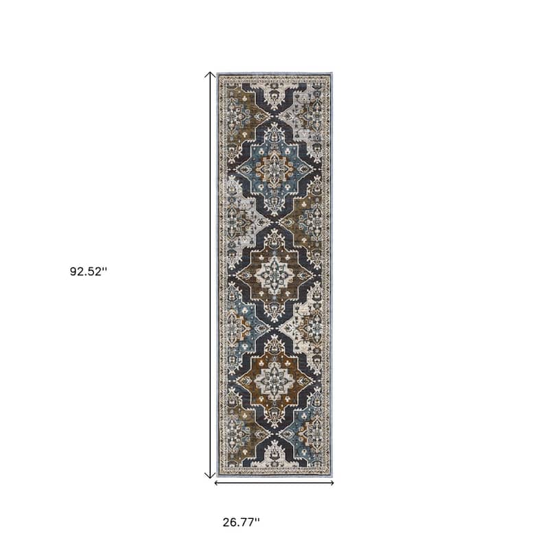 HomeRootsMedallion Traditional Rectangle Area Rug