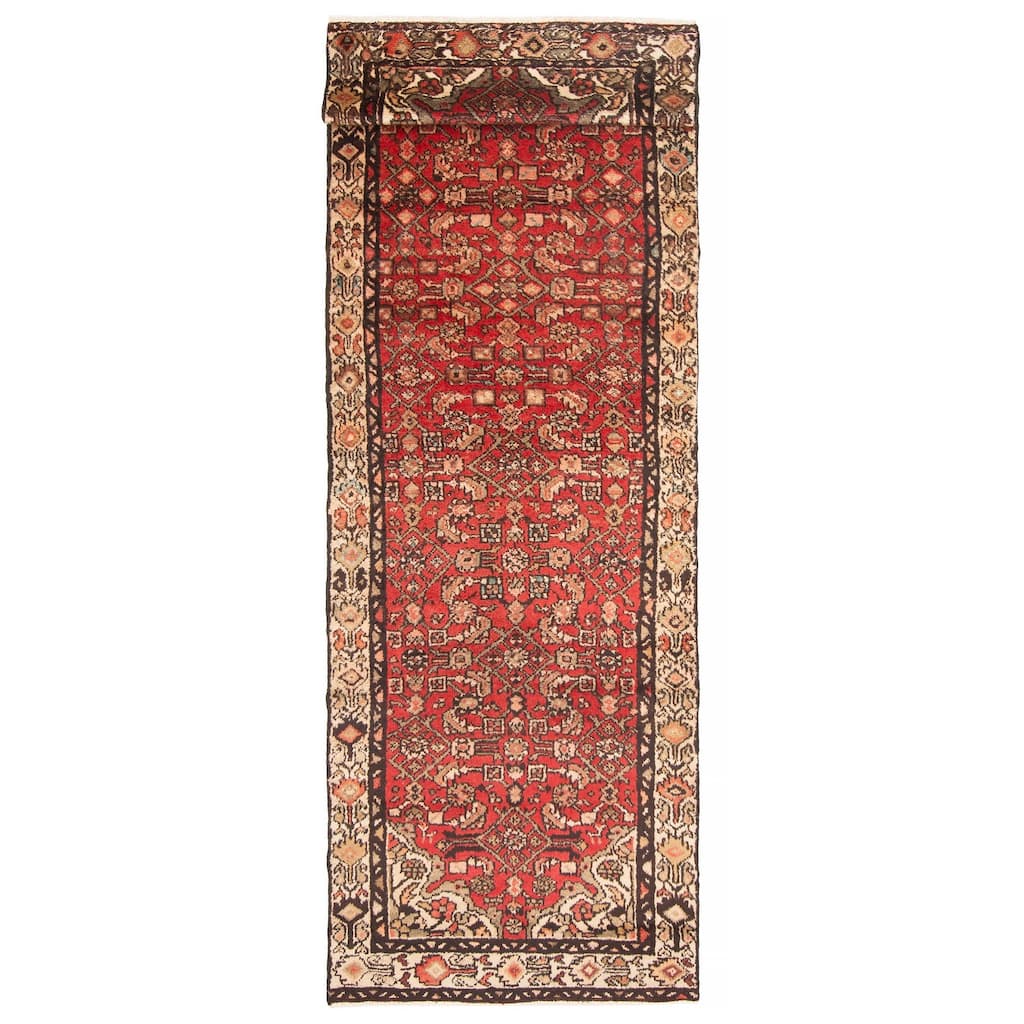 ECARPETGALLERY Hand-knotted Andelz Red Wool Rug - 3'2 x 9'10