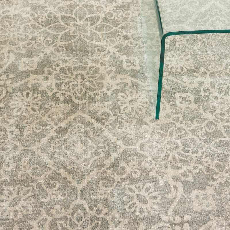 Desert Skies Damask Floral Vintage Area Rug
