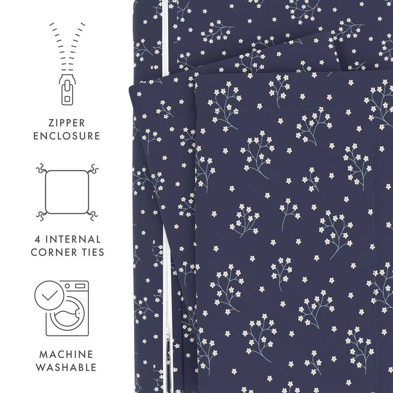 Becky Cameron Midnight Blossoms 3-Piece Pattern Duvet Cover Set