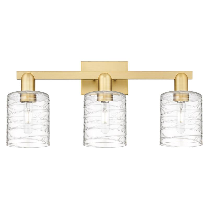 Innovations Lighting Endless Possibilities Arcadia - Cobbleskill - 3 Light 24" Bath Vanity Light - Deco Swirl/Satin Gold